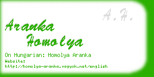 aranka homolya business card